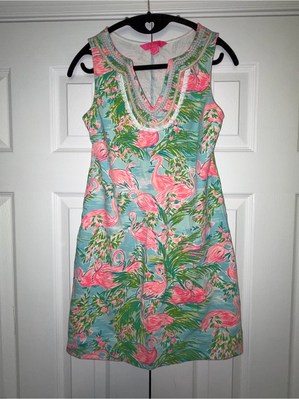 Lilly Pulitzer Sleeveless Pink Flamingo Print Dress - Women size XS